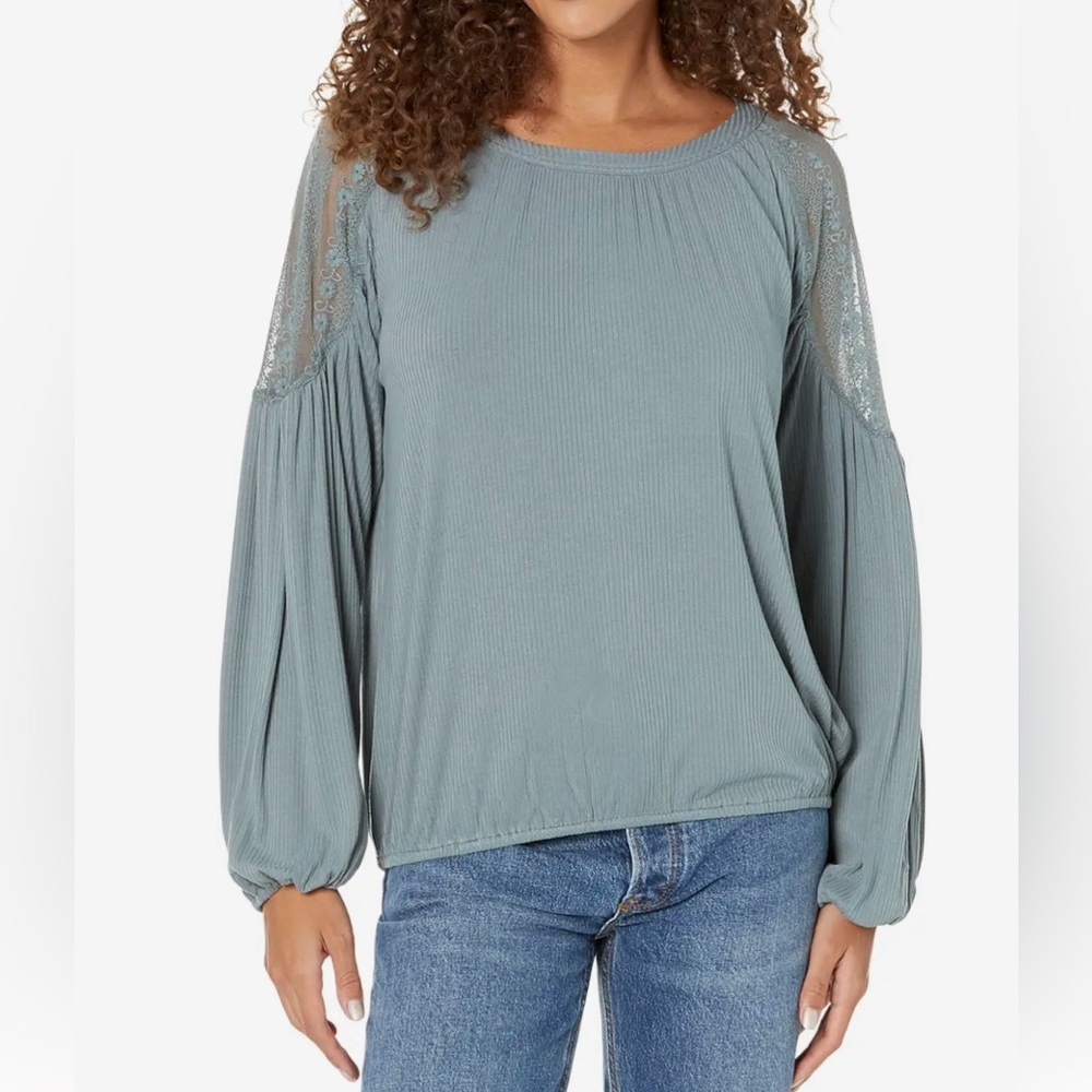Wrangler Retro Lace Inset Peasant Top